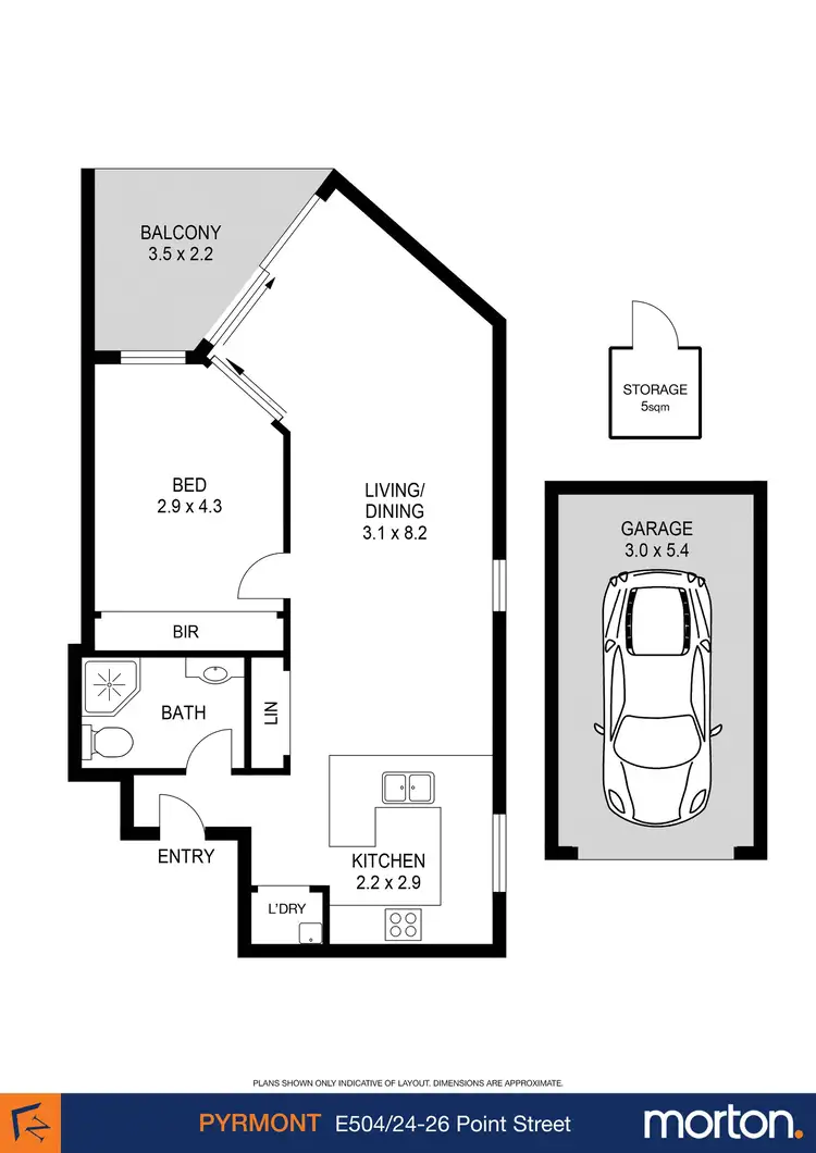 Floorplan of Homely apartment listing, E504/24-26 Point Street, Pyrmont NSW 2009
