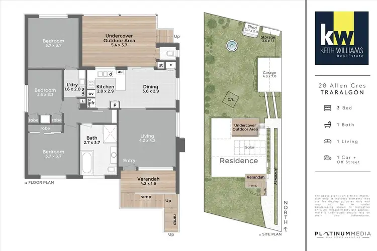 Floorplan of Homely house listing, 28 Allen Crescent, Traralgon VIC 3844
