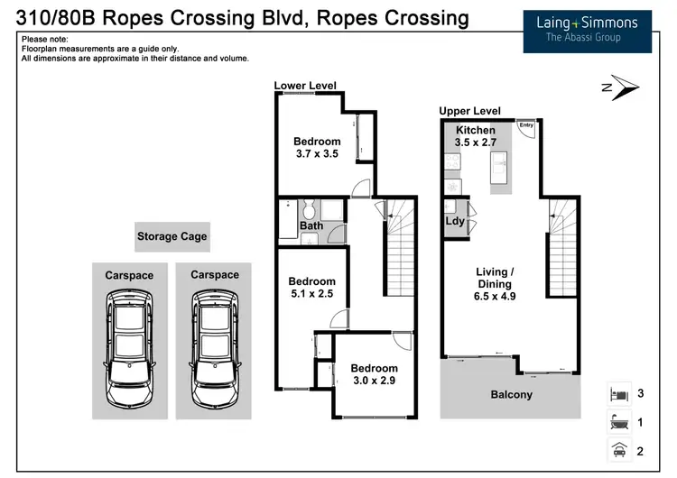 Floorplan of Homely unit listing, 310/80B Ropes Crossing Boulevard, Ropes Crossing NSW 2760