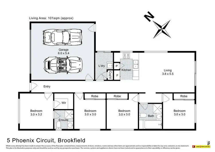 Floorplan of Homely house listing, 5 Phoenix Circuit, Brookfield VIC 3338