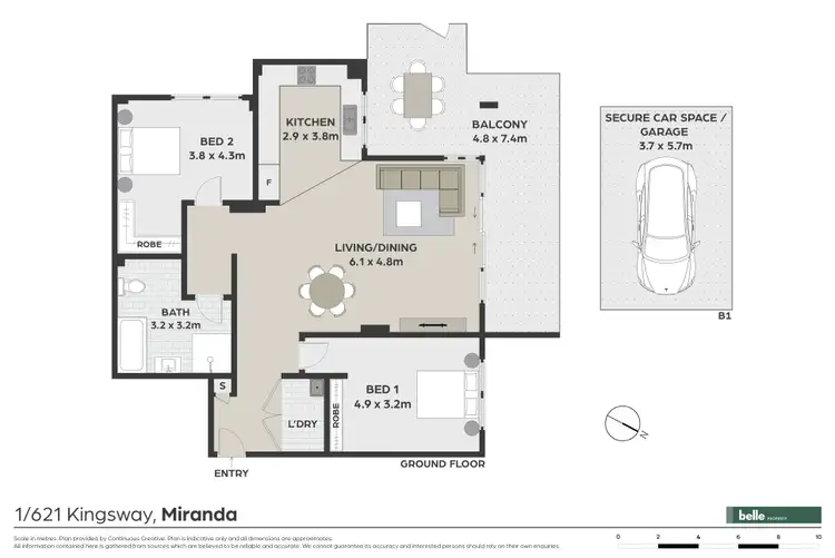 Floorplan of Homely apartment listing, 1/621-635 Kingsway, Miranda NSW 2228