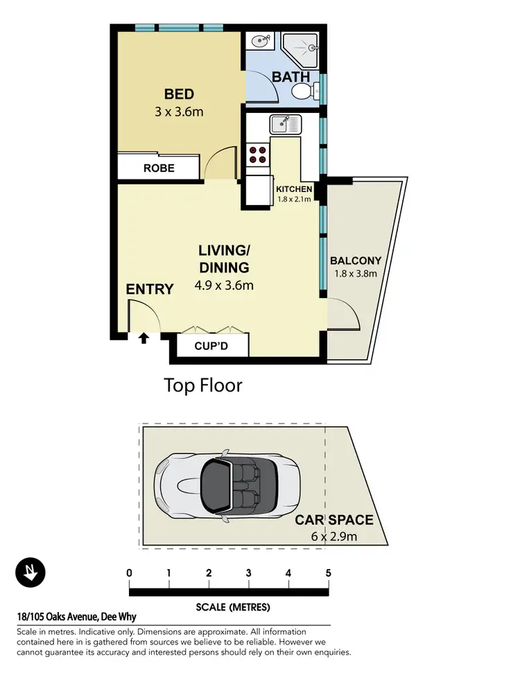 Floorplan of Homely apartment listing, 18/105 Oaks Avenue, Dee Why NSW 2099