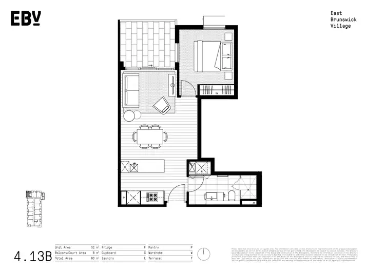 Floorplan of Homely unit listing, 413/9 Village Avenue, Brunswick East VIC 3057