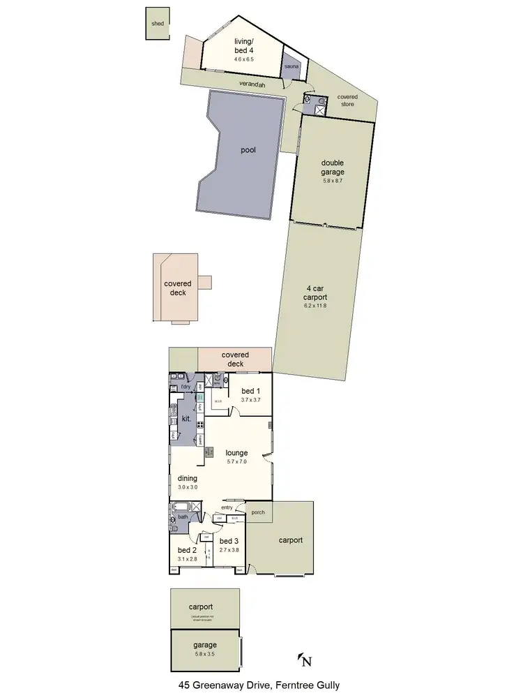 Floorplan of Homely house listing, 45 Greenaway Drive, Ferntree Gully VIC 3156