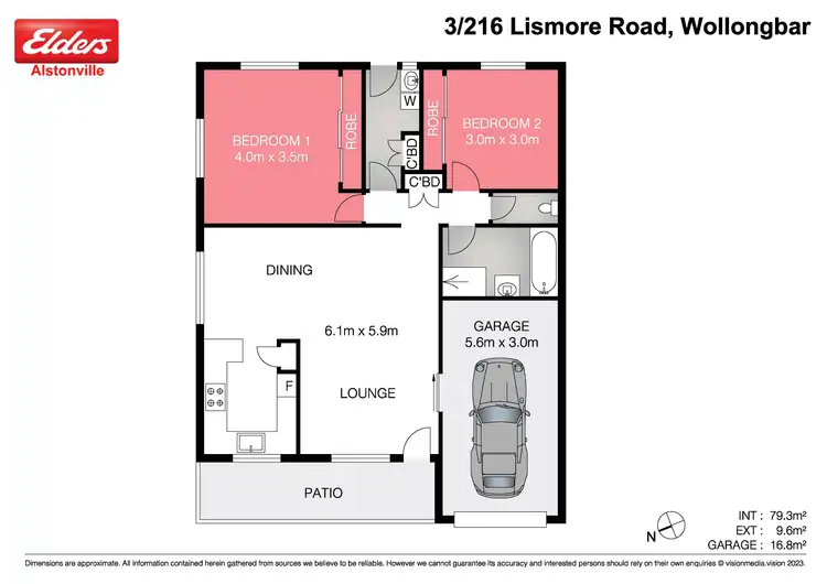 Floorplan of Homely unit listing, 3/216 Lismore Road, Wollongbar NSW 2477