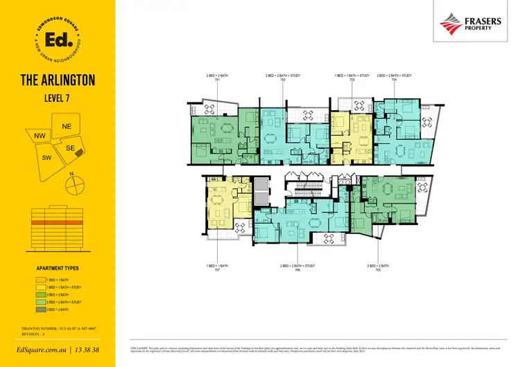 Floorplan of Homely apartment listing, Level 7/Lot 707/52 Arlington Apartments, Edmondson Park NSW 2174