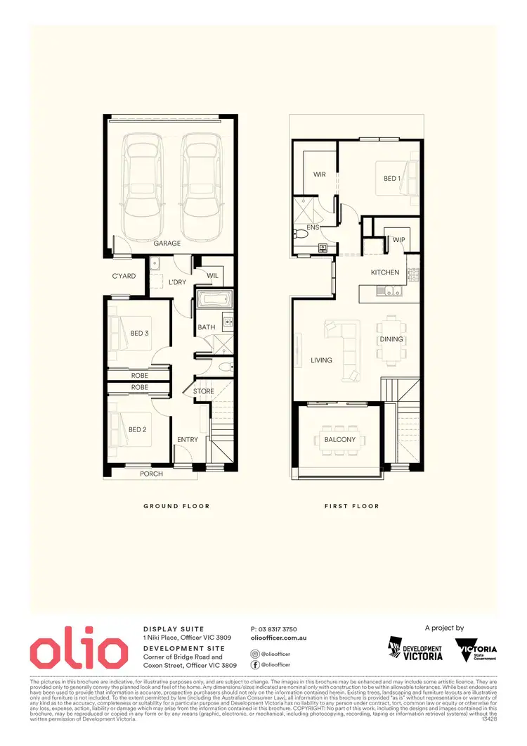 Floorplan of Homely townhouse listing, Lot 323 Kaolin Lane, Officer VIC 3809