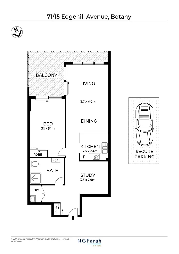 Floorplan of Homely apartment listing, 71/15 Edgehill Avenue, Botany NSW 2019
