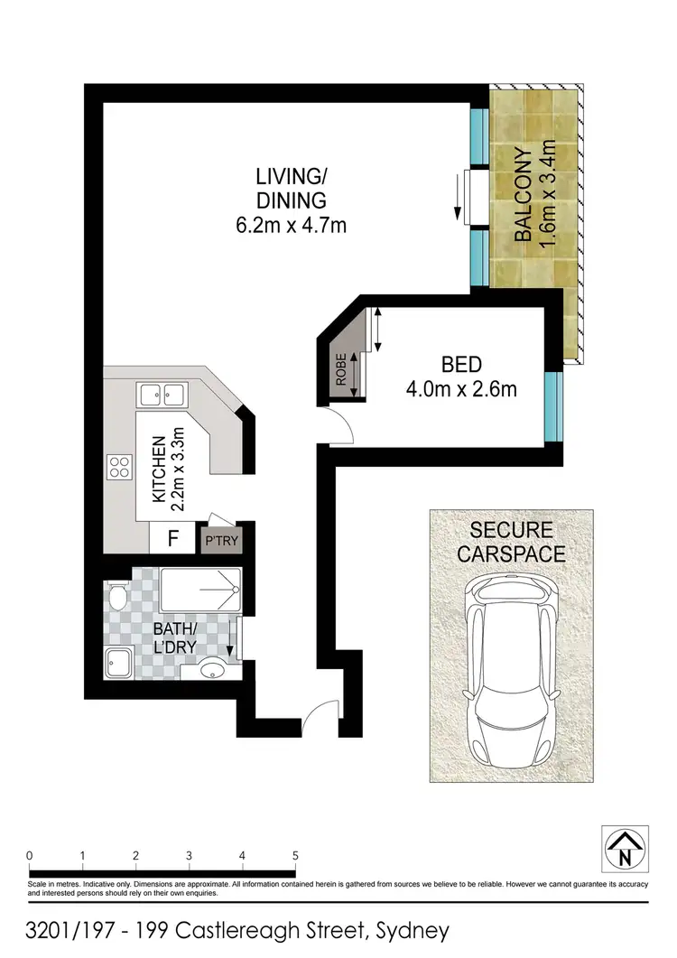Floorplan of Homely apartment listing, Level 32/197-199 Castlereagh Street, Sydney NSW 2000