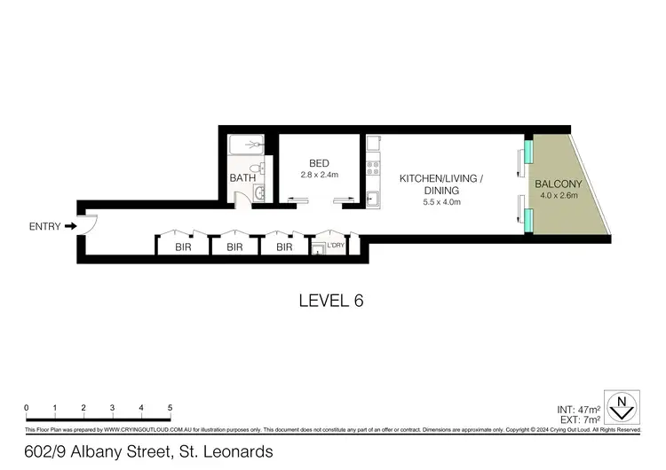 Floorplan of Homely apartment listing, 602/9 Albany Street, St Leonards NSW 2065