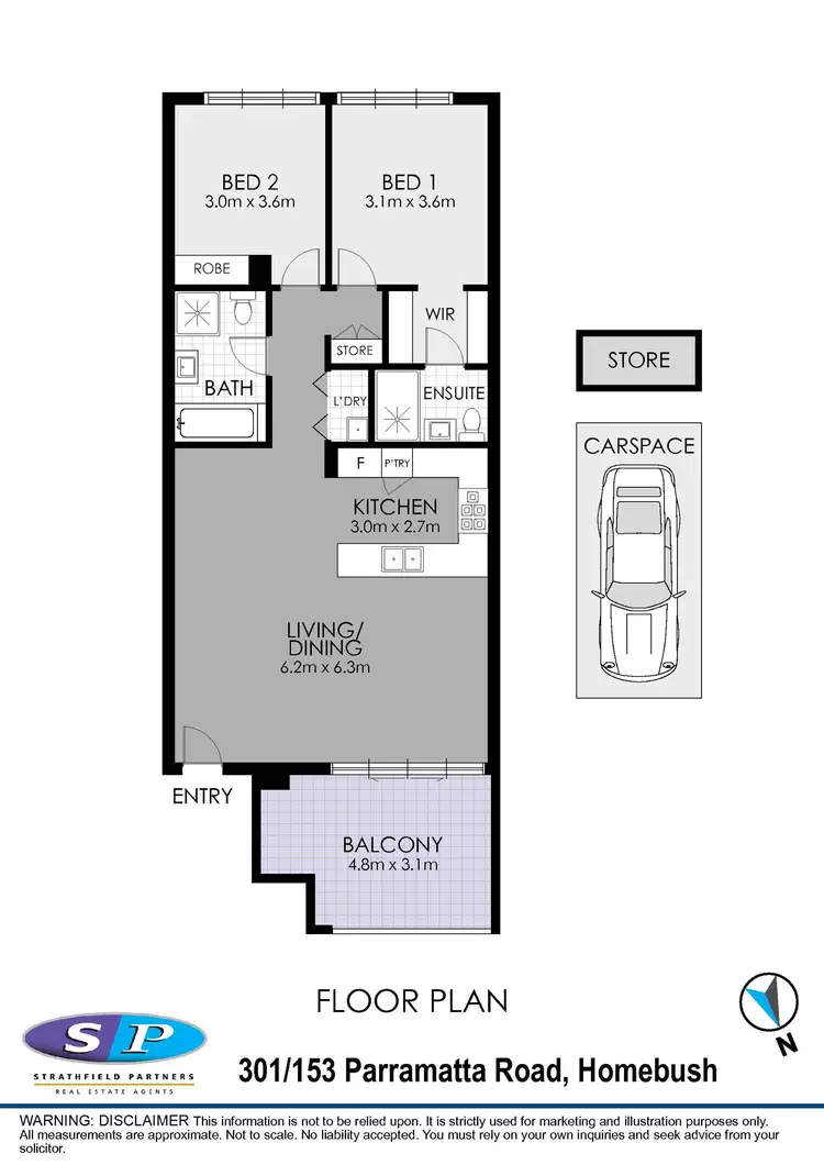 Floorplan of Homely apartment listing, 301/153 Parramatta Road, Homebush NSW 2140