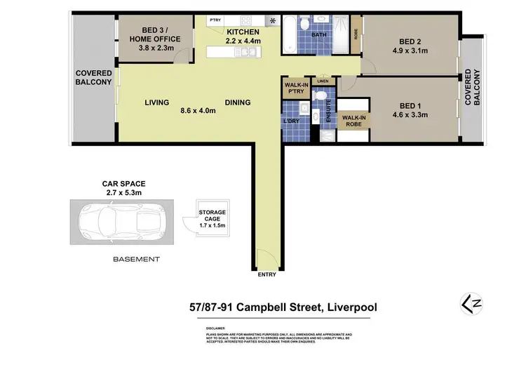 Floorplan of Homely apartment listing, 57/87-91 Campbell Street, Liverpool NSW 2170