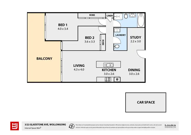 Floorplan of Homely apartment listing, 3/22 Gladstone Avenue, Wollongong NSW 2500