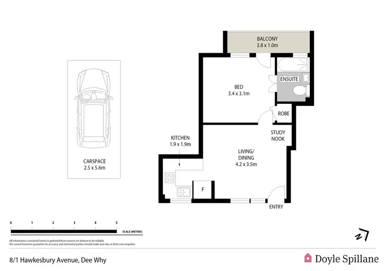 Floorplan of Homely apartment listing, 8/1 Hawkesbury Avenue, Dee Why NSW 2099