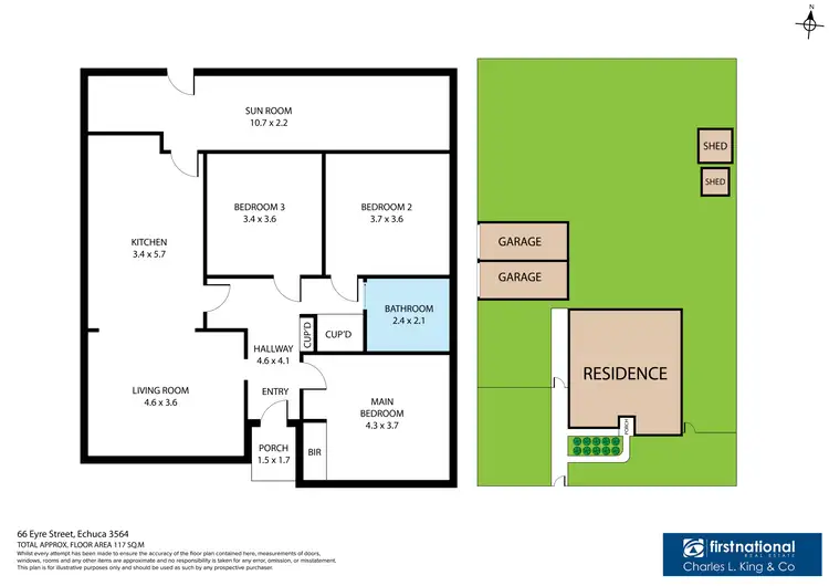 Floorplan of Homely house listing, 66 Eyre Street, Echuca VIC 3564