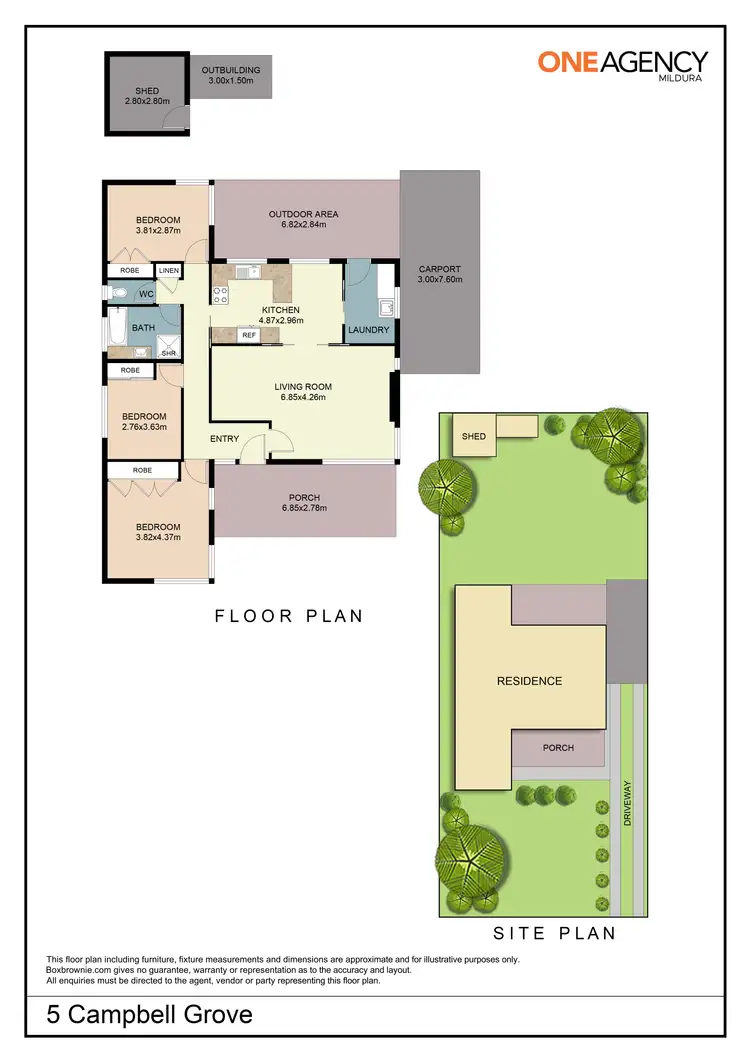 Floorplan of Homely house listing, 5 Campbell Grove, Mildura VIC 3500