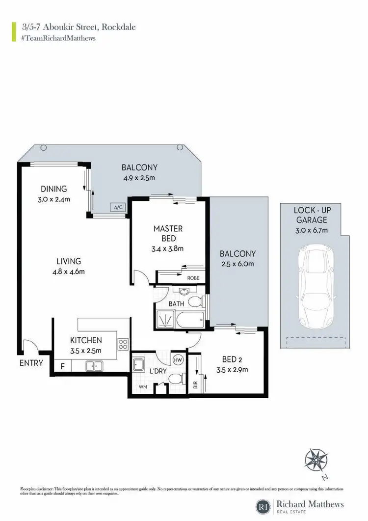 Floorplan of Homely apartment listing, 3/5-7 Aboukir Street, Rockdale NSW 2216