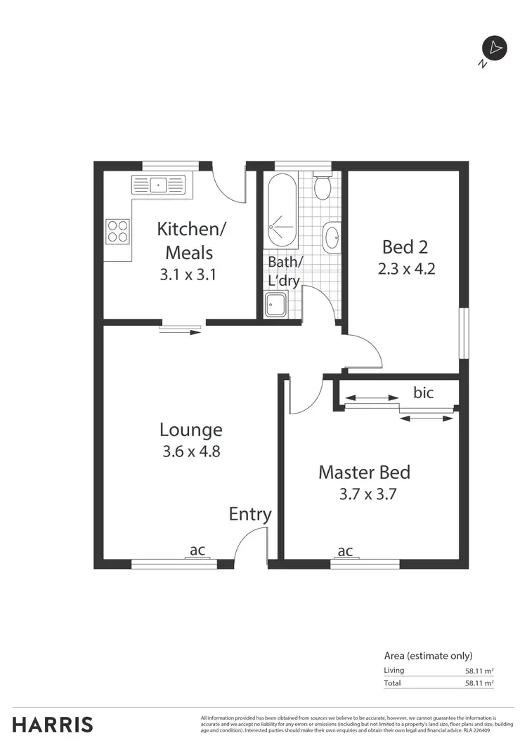 Floorplan of Homely apartment listing, 11/10 Hallett Avenue, Tranmere SA 5073