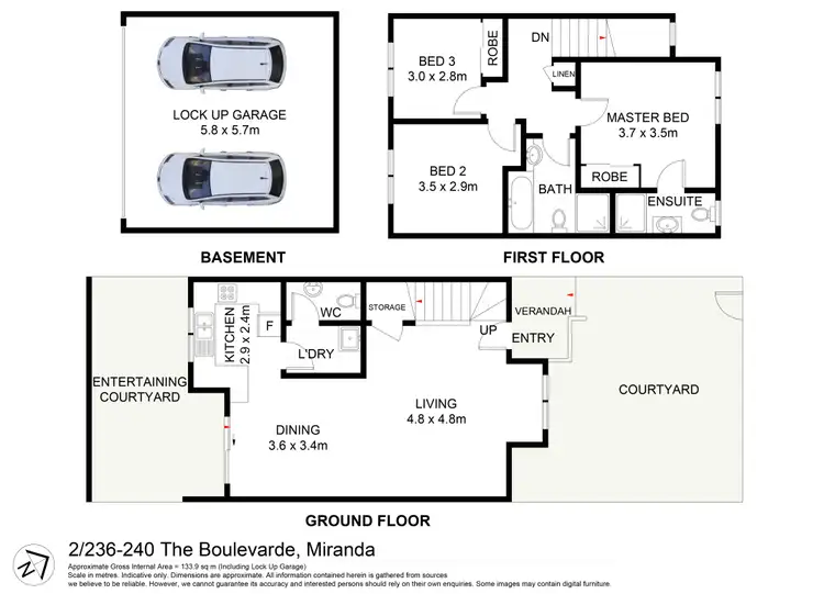 Floorplan of Homely townhouse listing, 2/236-240 The Boulevarde, Miranda NSW 2228