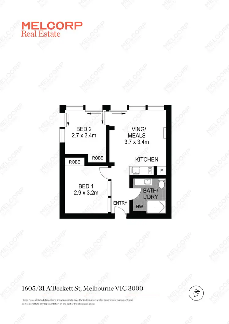 Floorplan of Homely apartment listing, 1605/31 A'beckett Street, Melbourne VIC 3000