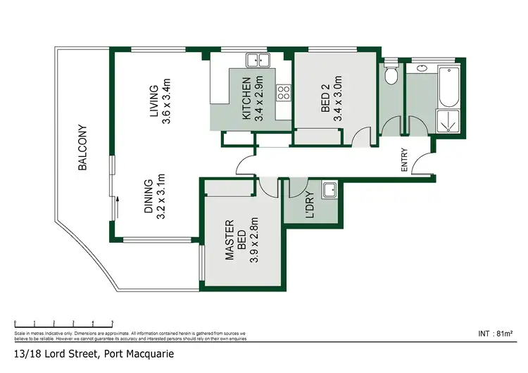 Floorplan of Homely apartment listing, 13/18 Lord Street, Port Macquarie NSW 2444