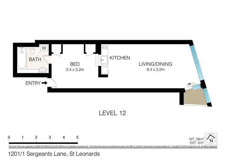 Floorplan of Homely apartment listing, 1201/1 Sergeants Lane, St Leonards NSW 2065