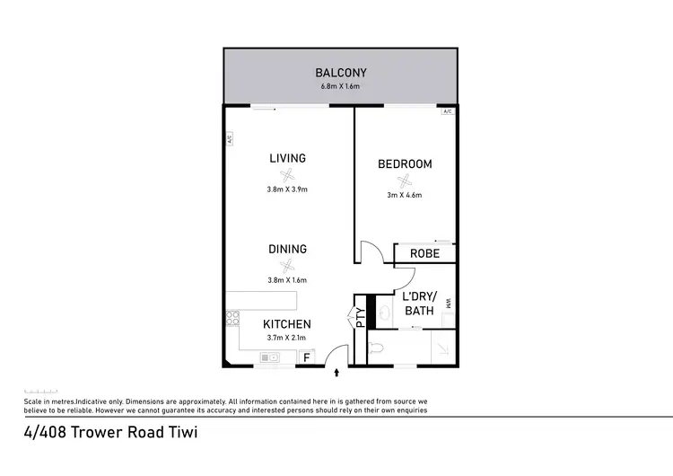 Floorplan of Homely unit listing, 4/408 Trower Road, Tiwi NT 810