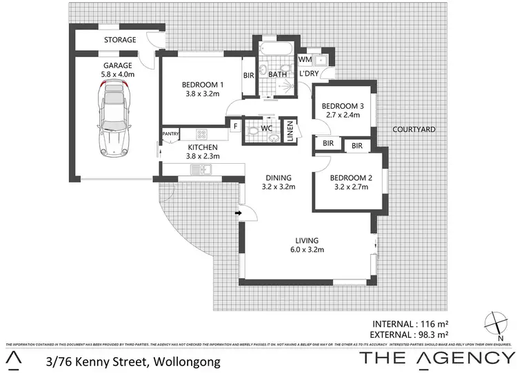 Floorplan of Homely villa listing, 3/76 Kenny Street, Wollongong NSW 2500