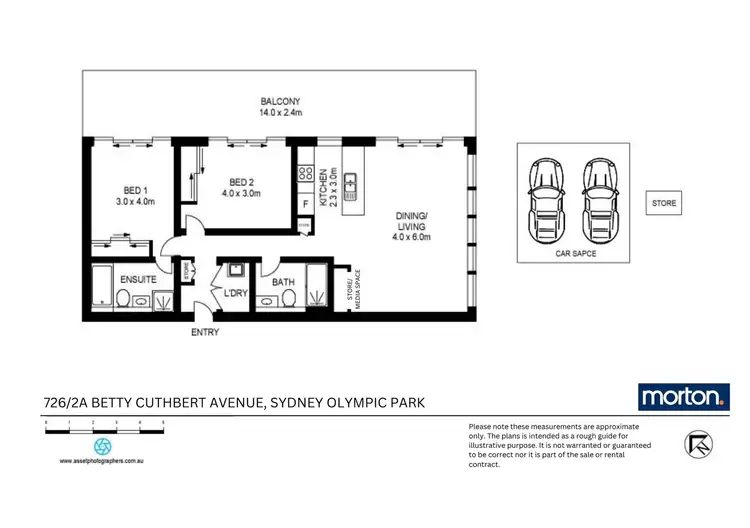 Floorplan of Homely apartment listing, 726/2 Betty Cuthbert Avenue, Sydney Olympic Park NSW 2127