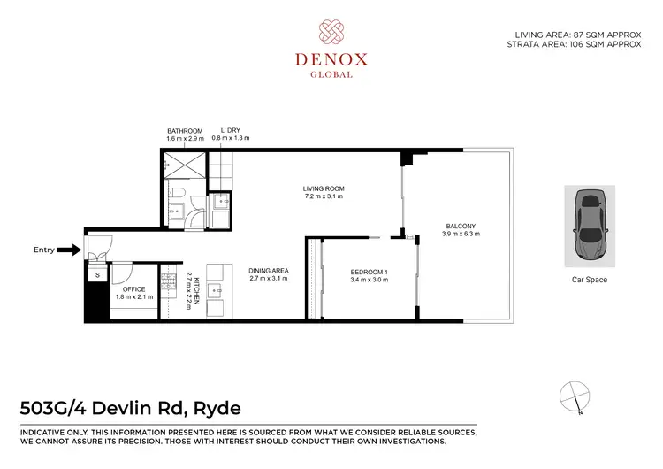 Floorplan of Homely apartment listing, 503G/4 Devlin Street, Ryde NSW 2112