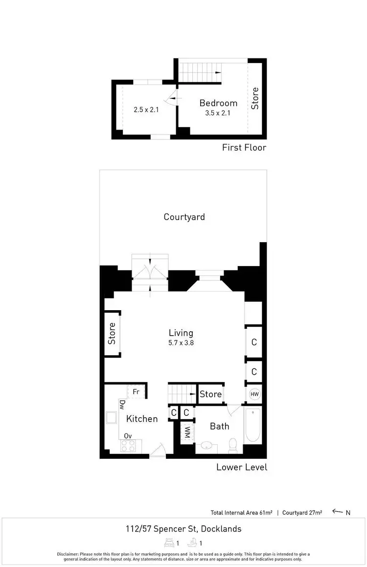 Floorplan of Homely apartment listing, 112/57 Spencer Street, Melbourne VIC 3000