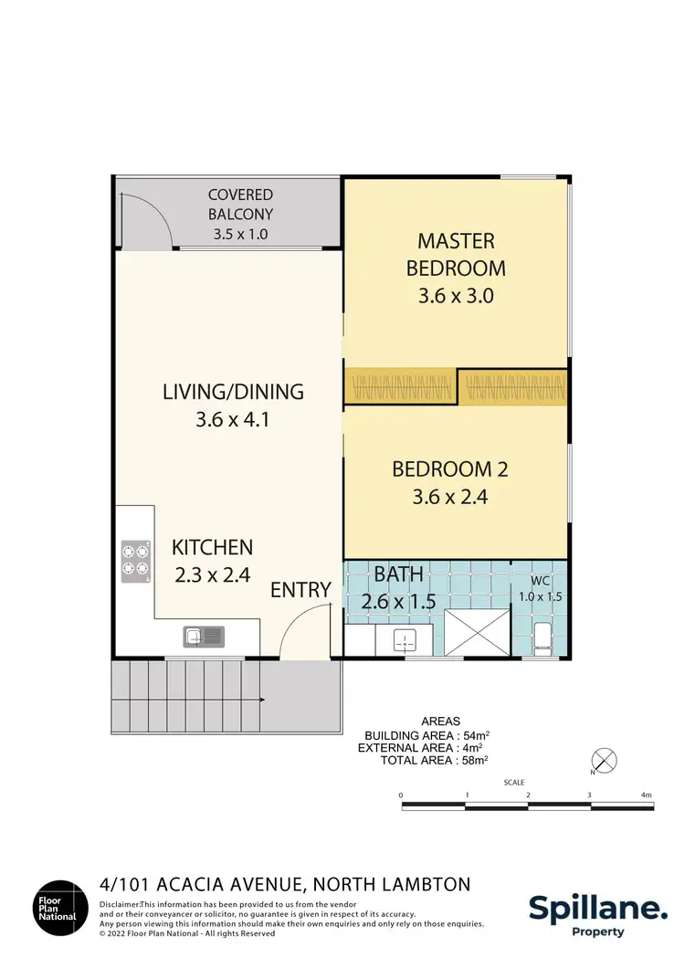 Floorplan of Homely unit listing, 4/101 Acacia Avenue, North Lambton NSW 2299