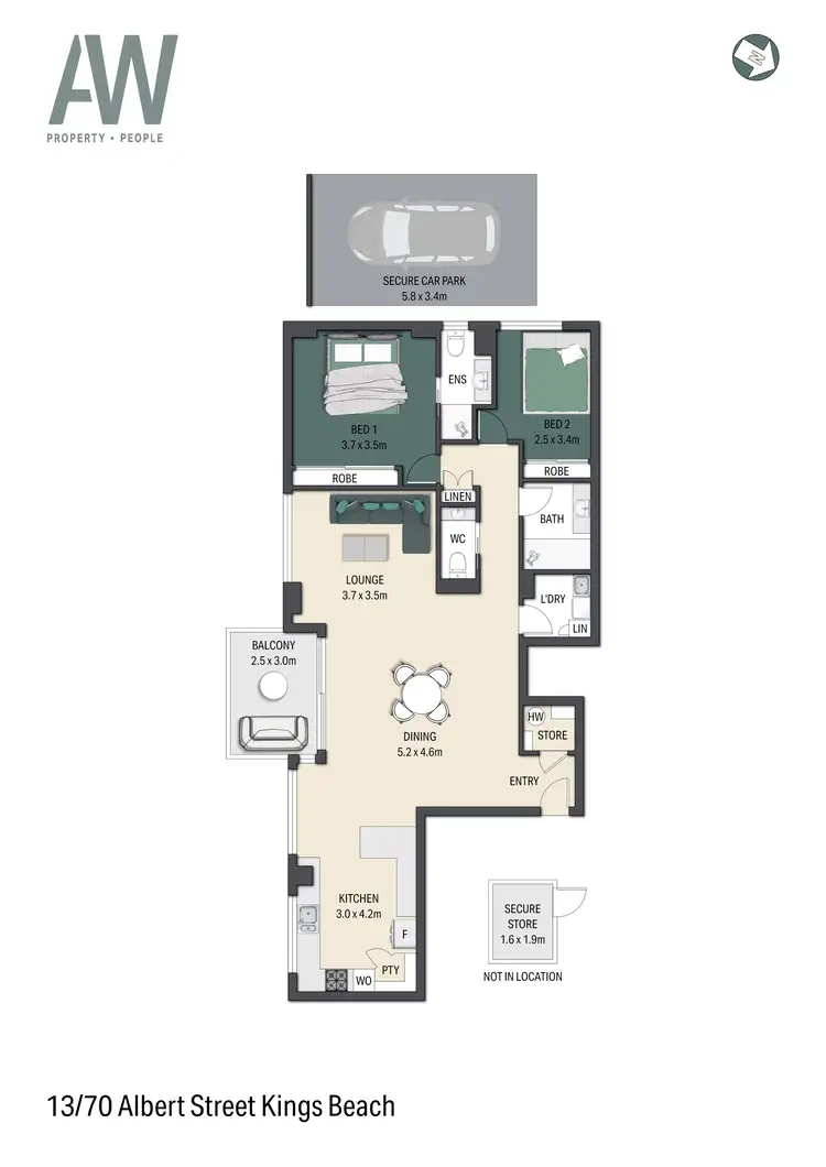 Floorplan of Homely apartment listing, 13/70 Albert Street, Kings Beach QLD 4551