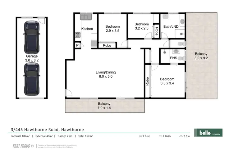 Floorplan of Homely apartment listing, 3/445 Hawthorne Road, Bulimba QLD 4171