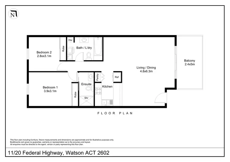 Floorplan of Homely apartment listing, 11/20 Federal Highway, Watson ACT 2602