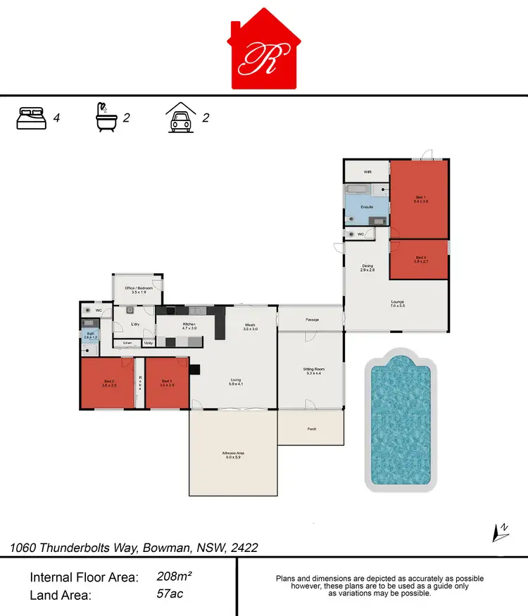 Floorplan of Homely rural property listing, 1060 Thunderbolts Way, Gloucester NSW 2422