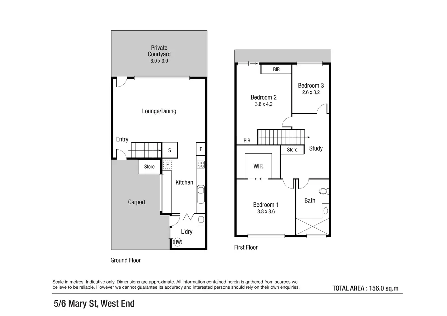 Floorplan of Homely townhouse listing, 5/6 Mary Street, West End QLD 4810