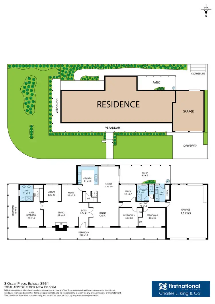 Floorplan of Homely house listing, 3 Oscar Place, Echuca VIC 3564