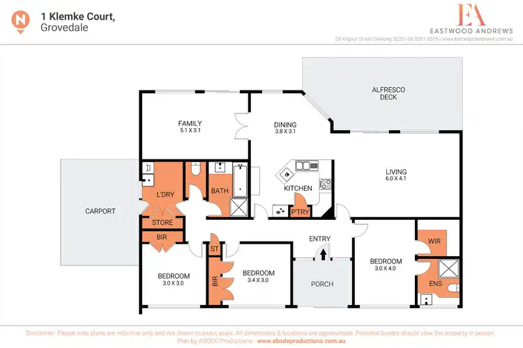 Floorplan of Homely house listing, 1 Klemke Court, Grovedale VIC 3216