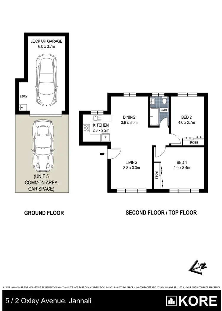 Floorplan of Homely unit listing, 5/2 Oxley Avenue, Jannali NSW 2226
