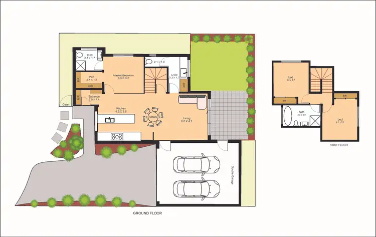 Floorplan of Homely townhouse listing, 2/68 Orwil Street, Frankston VIC 3199