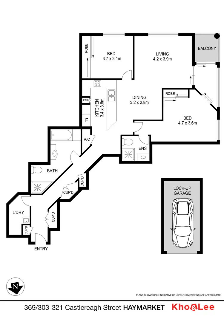 Floorplan of Homely apartment listing, 369/303-321 Castlereagh Street, Haymarket NSW 2000