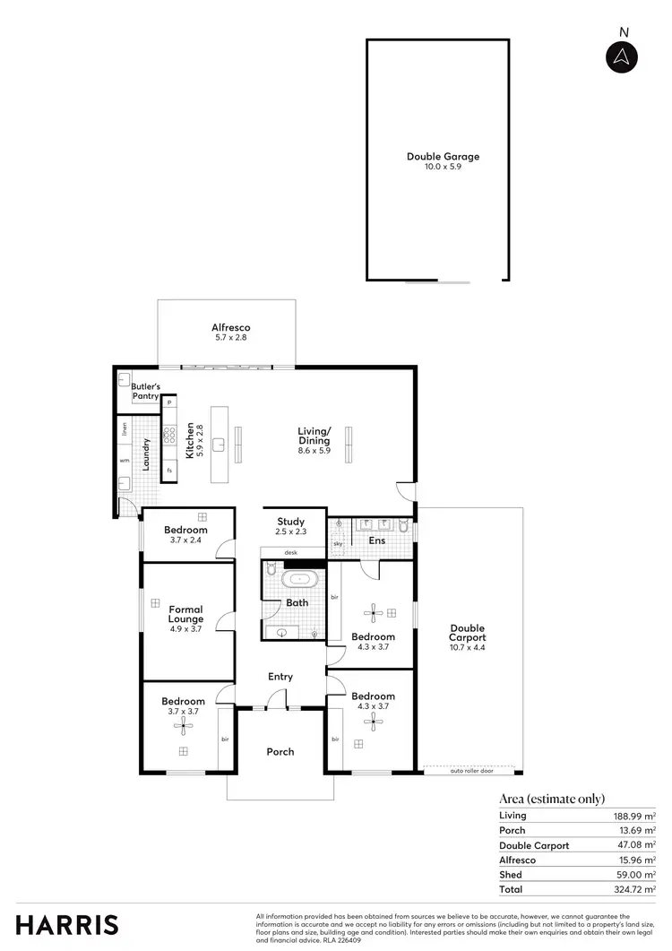 Floorplan of Homely house listing, 5 Pleasant Avenue, Glandore SA 5037