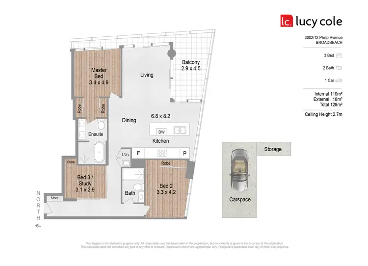 Floorplan of Homely apartment listing, 3002/12 Philip Avenue, Broadbeach QLD 4218