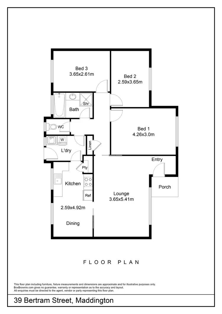 Floorplan of Homely house listing, 39 Bertram Street, Maddington WA 6109