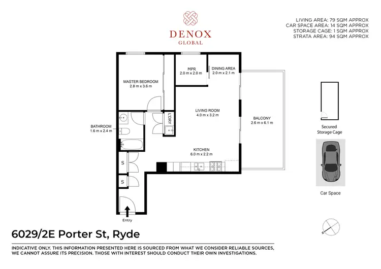 Floorplan of Homely apartment listing, 6029/2E Porter Street, Ryde NSW 2112