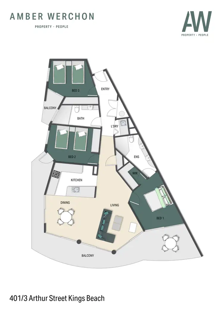 Floorplan of Homely unit listing, 401/3 Arthur Street, Kings Beach QLD 4551