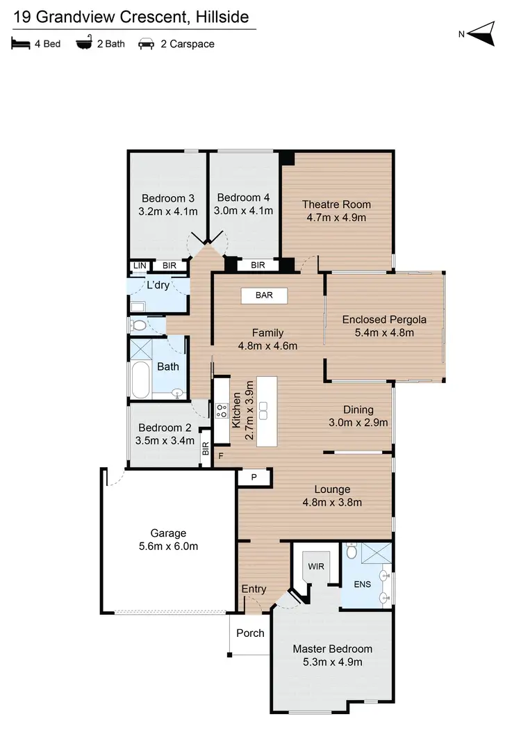 Floorplan of Homely house listing, 19 Grandview Crescent, Hillside VIC 3037