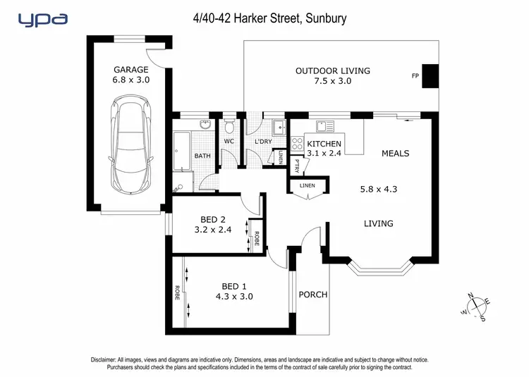 Floorplan of Homely unit listing, 4/40-42 Harker Street, Sunbury VIC 3429