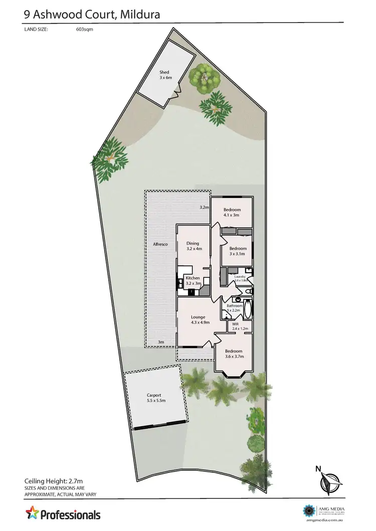 Floorplan of Homely house listing, 9 Ashwood Court, Mildura VIC 3500